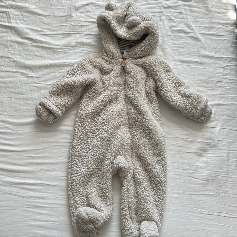 Carter’s Baby Zip-Up Sherpa Pram in Beige
